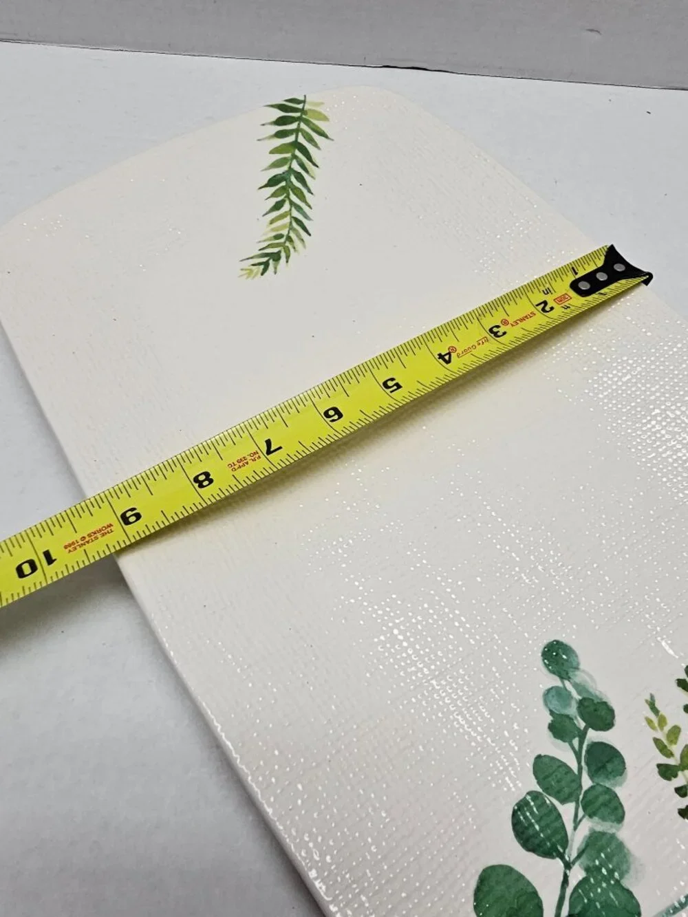 New Stoneware Pier1 Rectangular Ceramic Platter Botanical Green Design 16